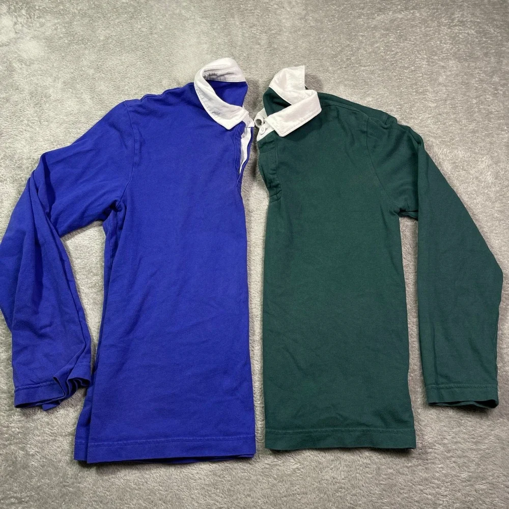 GAP Kids Rugby Shirt Long Sleeve Combo‎ Blue Green Colorblock XL XXL School
